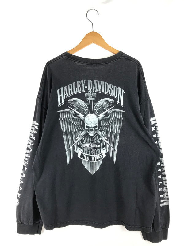【現状渡し品】【メンズ】 HARLEY DAVIDSON ハーレーダビッドソン SKULL L/S TEE スカル ロングスリーブ Tシャツ 長袖Tシャツ 146-250803-na-23-tag サイズ：表記サイズなし 下記参照 カラー：チャコールグレー系 万代Net店