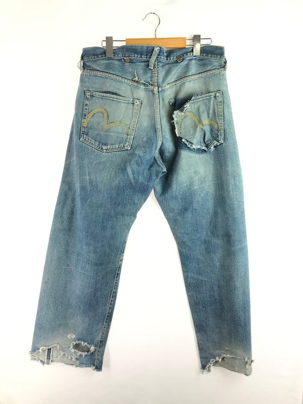 【ジャンク品】【メンズ】 EVISU エヴィス DENIM PANTS デニムパンツ ジーンズ ボタンフライ SCOVILL 隠しリベット 虎耳 156-250816-hi-23-tag サイズ：なし カラー：ライトインディゴ 万代Net店