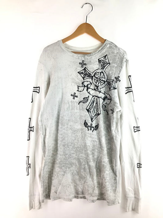 【中古品】【メンズ】 RAW STATE ロー ステイト PRINT THERMAL プリント サーマル Tシャツ 長袖シャツ 146-250817-na-16-tag サイズ：M カラー：ホワイト系 万代Net店