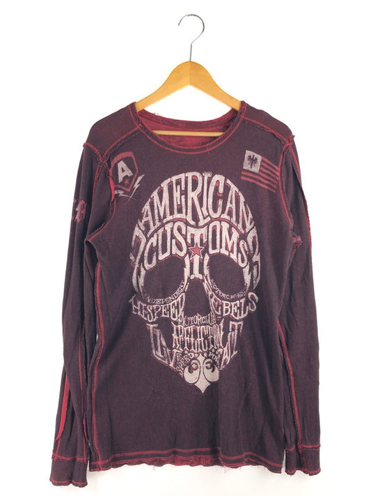 【中古品】【メンズ】 AFFLICTION アフリクション REVERSIBLE L/S THERMAL TEE リバーシブル ロングスリーブ サーマルTシャツ 長袖Tシャツ トップス 142-250808-rt-09-tag サイズ：L カラー：レッド系 万代Net店