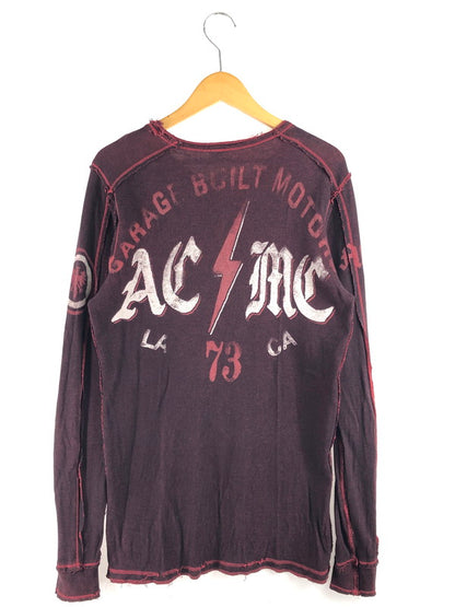 【中古品】【メンズ】 AFFLICTION アフリクション REVERSIBLE L/S THERMAL TEE リバーシブル ロングスリーブ サーマルTシャツ 長袖Tシャツ トップス 142-250808-rt-09-tag サイズ：L カラー：レッド系 万代Net店