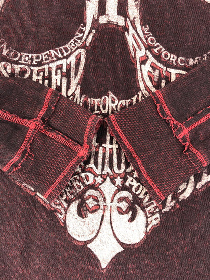 【中古品】【メンズ】 AFFLICTION アフリクション REVERSIBLE L/S THERMAL TEE リバーシブル ロングスリーブ サーマルTシャツ 長袖Tシャツ トップス 142-250808-rt-09-tag サイズ：L カラー：レッド系 万代Net店