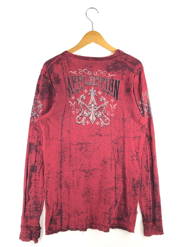 【中古品】【メンズ】 AFFLICTION アフリクション REVERSIBLE L/S THERMAL TEE リバーシブル ロングスリーブ サーマルTシャツ 長袖Tシャツ トップス 142-250808-rt-09-tag サイズ：L カラー：レッド系 万代Net店