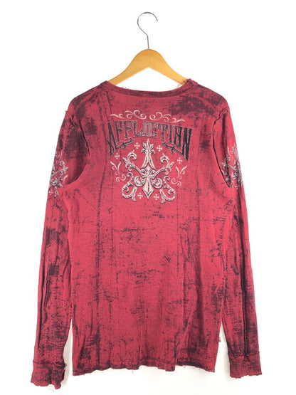 【中古品】【メンズ】 AFFLICTION アフリクション REVERSIBLE L/S THERMAL TEE リバーシブル ロングスリーブ サーマルTシャツ 長袖Tシャツ トップス 142-250808-rt-09-tag サイズ：L カラー：レッド系 万代Net店