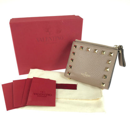 【中古品】【レディース】 VALENTINO GARAVANI ヴァレンティノ ガラヴァーニ ROCKSTUD WALLET WW2P0W06VSH ロックスタッズ 二つ折り財布 181-250810-na-16-tag カラー：ピンク 万代Net店