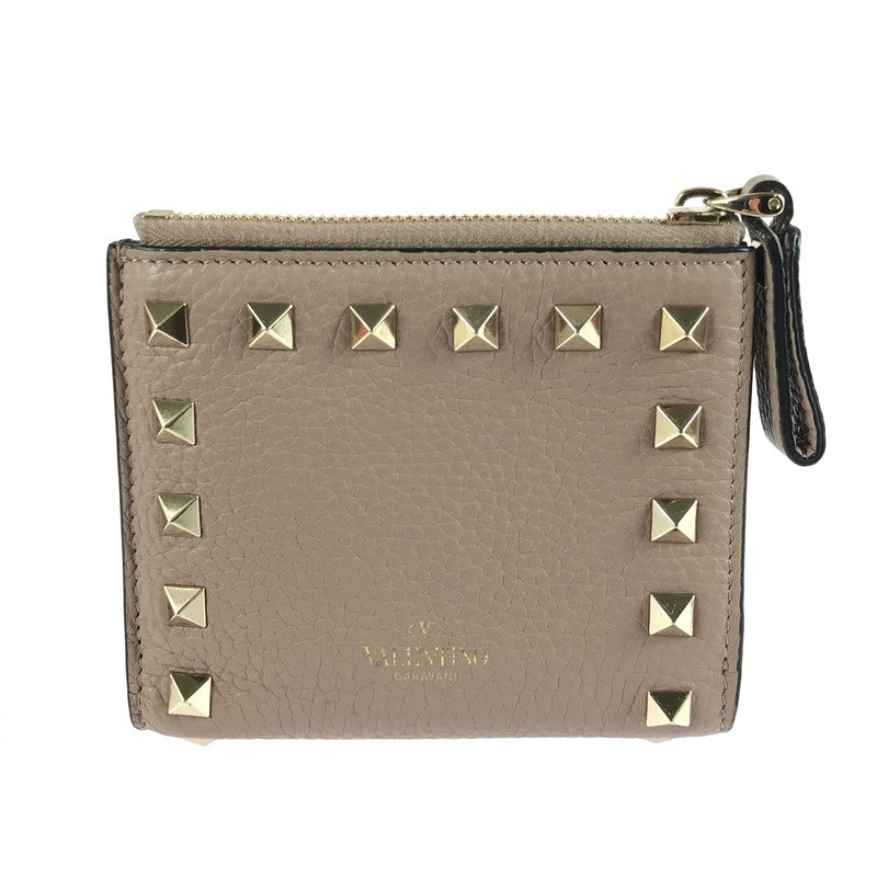 【中古品】【レディース】 VALENTINO GARAVANI ヴァレンティノ ガラヴァーニ ROCKSTUD WALLET WW2P0W06VSH ロックスタッズ 二つ折り財布 181-250810-na-16-tag カラー：ピンク 万代Net店