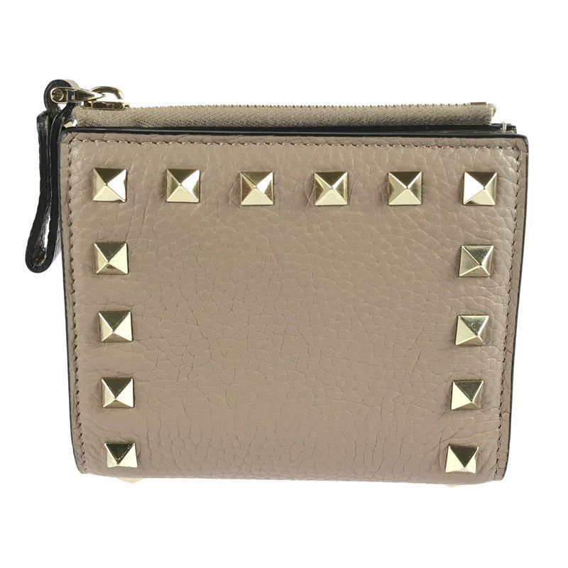 【中古品】【レディース】 VALENTINO GARAVANI ヴァレンティノ ガラヴァーニ ROCKSTUD WALLET WW2P0W06VSH ロックスタッズ 二つ折り財布 181-250810-na-16-tag カラー：ピンク 万代Net店