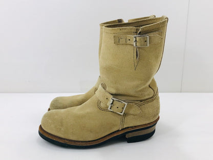 【中古品】【メンズ】 RED WING レッドウィング ASTM SUEDE ENGINEER BOOT 8268 初期タグ 先芯入りスウェード エンジニア ブーツ靴 164-250823-rt-04-tag サイズ：8 D カラー：ベージュ 万代Net店