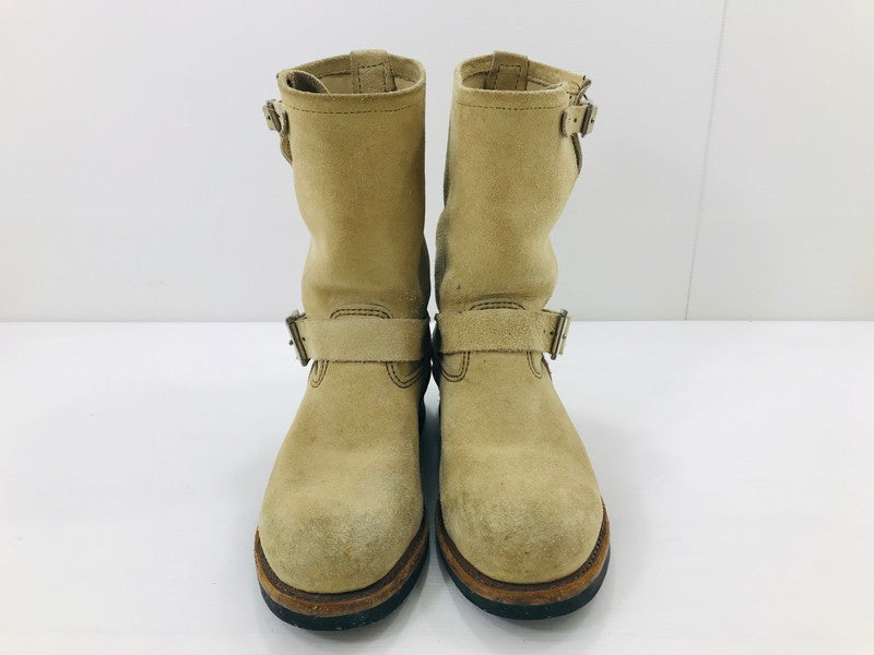 【中古品】【メンズ】 RED WING レッドウィング ASTM SUEDE ENGINEER BOOT 8268 初期タグ 先芯入りスウェード エンジニア ブーツ靴 164-250823-rt-04-tag サイズ：8 D カラー：ベージュ 万代Net店