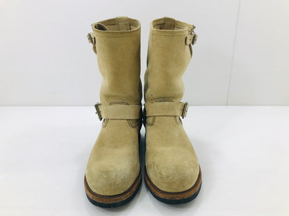 【中古品】【メンズ】 RED WING レッドウィング ASTM SUEDE ENGINEER BOOT 8268 初期タグ 先芯入りスウェード エンジニア ブーツ靴 164-250823-rt-04-tag サイズ：8 D カラー：ベージュ 万代Net店