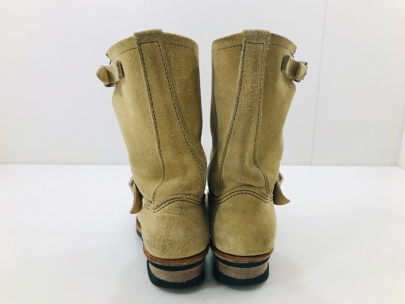 【中古品】【メンズ】 RED WING レッドウィング ASTM SUEDE ENGINEER BOOT 8268 初期タグ 先芯入りスウェード エンジニア ブーツ靴 164-250823-rt-04-tag サイズ：8 D カラー：ベージュ 万代Net店