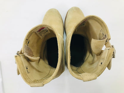【中古品】【メンズ】 RED WING レッドウィング ASTM SUEDE ENGINEER BOOT 8268 初期タグ 先芯入りスウェード エンジニア ブーツ靴 164-250823-rt-04-tag サイズ：8 D カラー：ベージュ 万代Net店