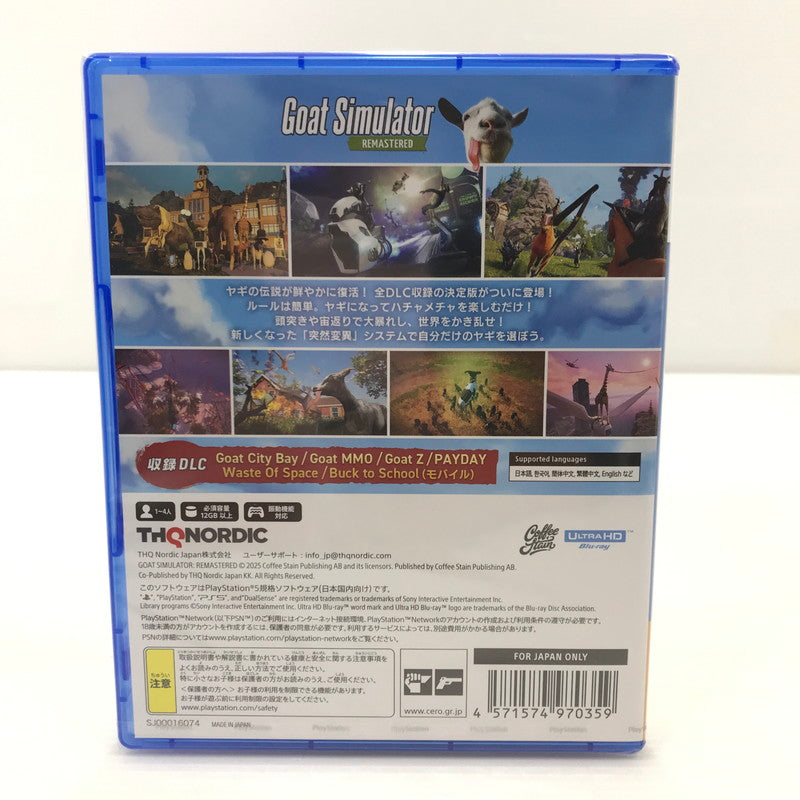 【中古美品】 【未開封】PlayStation5 PS5 プレイステーション5 プレステ5 ソフト Goat Simulator: Remastered [CERO区分_D / 17歳以上対象] ゲーム 026-251010-yy-07-tag 万代Net店