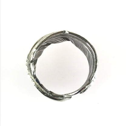 【中古品】【メンズ】 THE BINGO BROTHERS ビンゴブラザーズ SV925 FEATHER RING シルバー925 フェザーリング 指輪 アクセサリー 191-250814-hi-09-tag カラー：シルバー 14.5号 万代Net店