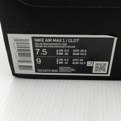 【中古美品】【メンズ】 NIKE ナイキ ×CLOT クロット コラボ AIR MAX 1 K.O.D SOLAR RED DD1870-600 エアマックス 1 K.O.D ソーラーレッドスニーカー 靴 160-250816-rt-06-tag サイズ：25.5cm US7.5 カラー：KISS OF DEATH SOLOAR RED/UNIVERSITY RED 万代Net店