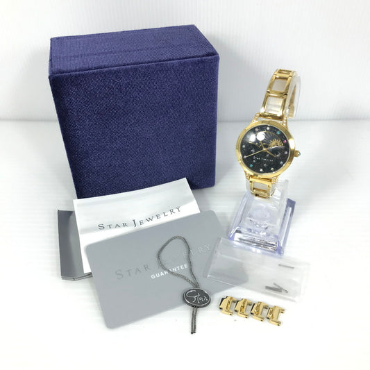 【中古品】【レディース】 STAR JEWELRY スタージュエリー COSMIC DAY&NIGHT 2SW1028 コズミック デイ アンド ナイト クォーツ 腕時計 197-251014-na-19-tag カラー：ゴールド 万代Net店