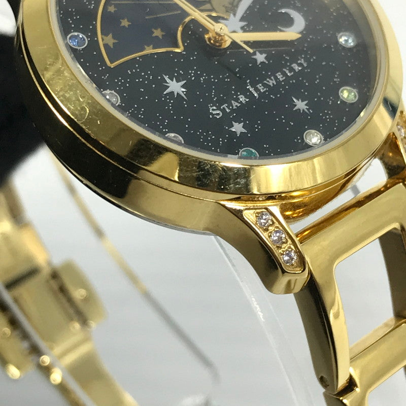 【中古品】【レディース】 STAR JEWELRY スタージュエリー COSMIC DAY&NIGHT 2SW1028 コズミック デイ アンド ナイト クォーツ 腕時計 197-251014-na-19-tag カラー：ゴールド 万代Net店