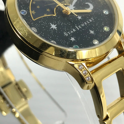 【中古品】【レディース】 STAR JEWELRY スタージュエリー COSMIC DAY&NIGHT 2SW1028 コズミック デイ アンド ナイト クォーツ 腕時計 197-251014-na-19-tag カラー：ゴールド 万代Net店