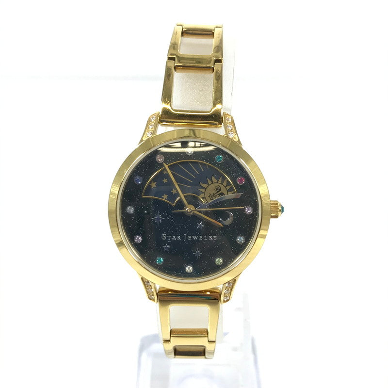 【中古品】【レディース】 STAR JEWELRY スタージュエリー COSMIC DAY&NIGHT 2SW1028 コズミック デイ アンド ナイト クォーツ 腕時計 197-251014-na-19-tag カラー：ゴールド 万代Net店