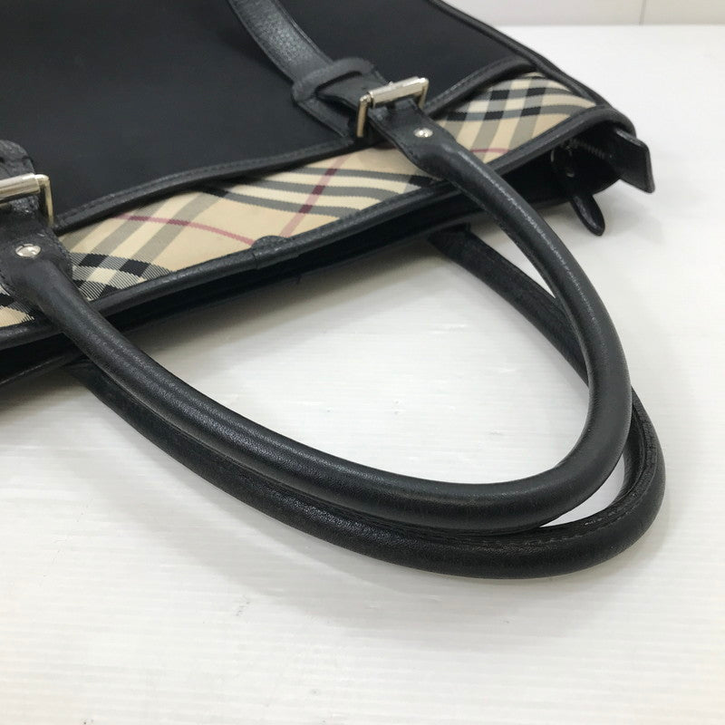 【中古品】【レディース】 BURBERRY バーバリー NOVA CHECK TOTE BAG ノバチェック トートバッグ ハンドバッグ カバン 180-250913-na-18-tag カラー：ブラック 万代Net店