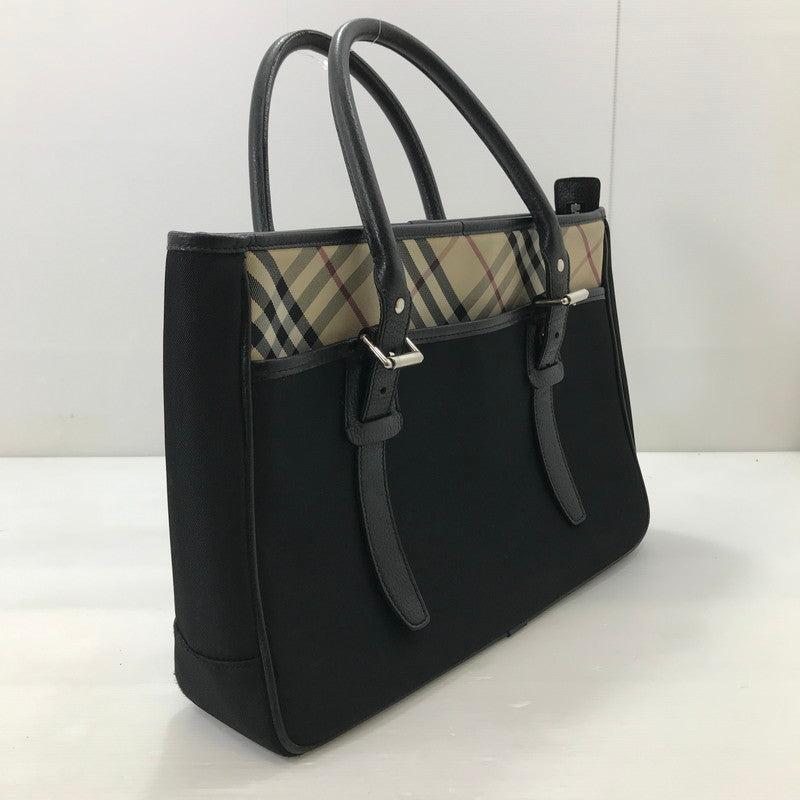 【中古品】【レディース】 BURBERRY バーバリー NOVA CHECK TOTE BAG ノバチェック トートバッグ ハンドバッグ カバン 180-250913-na-18-tag カラー：ブラック 万代Net店