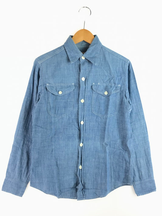 【中古品】【メンズ】 USA製 LS CHAMBRAY WORK SHIRT アメリカ製 ロングスリーブ シャンブレー ワークシャツ 長袖 トップス 145-250822-ki-03-tag サイズ：S カラー：ブルー 万代Net店