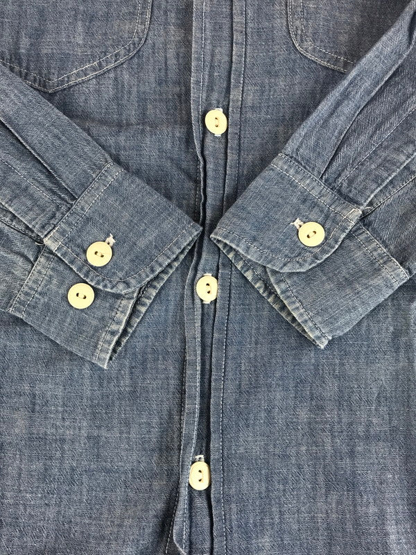 【中古品】【メンズ】 USA製 LS CHAMBRAY WORK SHIRT アメリカ製 ロングスリーブ シャンブレー ワークシャツ 長袖 トップス 145-250822-ki-03-tag サイズ：S カラー：ブルー 万代Net店