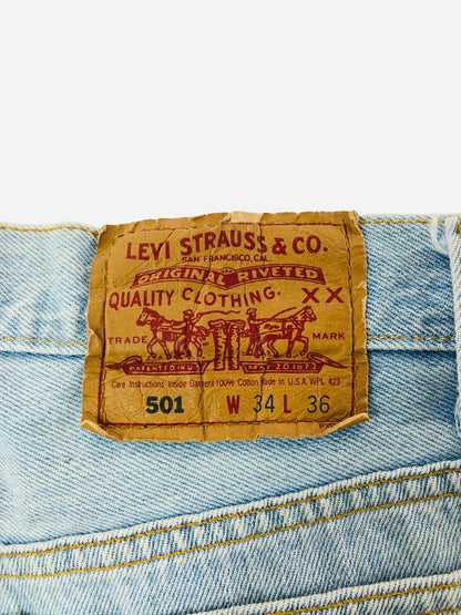 【中古品】【メンズ】 LEVI'S リーバイス DENIM PANTS 501 デニム パンツ 刻印552 93年製 ジーンズ ボトムス 157-260702-rt-08-tag サイズ：W34 カラー：インディゴ 万代Net店