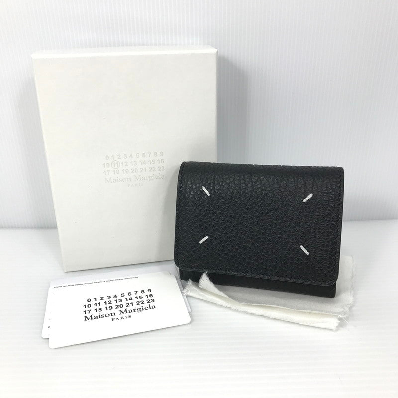 【中古美品】【メンズ】 Maison Margiela メゾンマルジェラ グレインレザー スリーフォールドウォレット SA3UI0010 三つ折り財布 ミディアムウォレット 181-250830-hi-08-tag カラー：ブラック 万代Net店