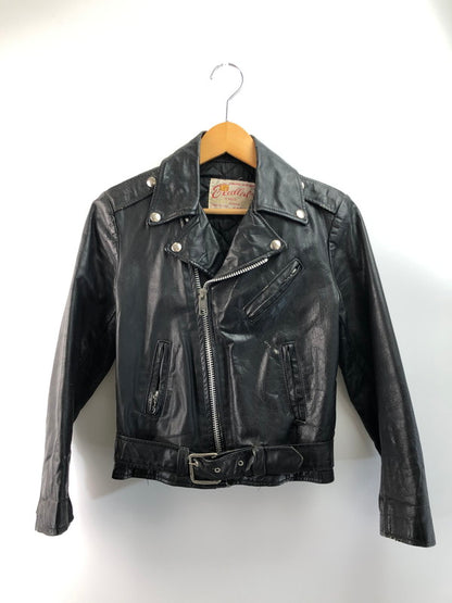 【現状渡し品】【メンズ】 EXCELLED エクセルド 70~80’s USA製 DOUBLE RIDERS LEATHER JACKET 70～80年代 USA製 ダブルライダースレザージャケット アウター ヴィンテージ 146-250821-rt-10-tag サイズ：14 カラー：ブラック 万代Net店