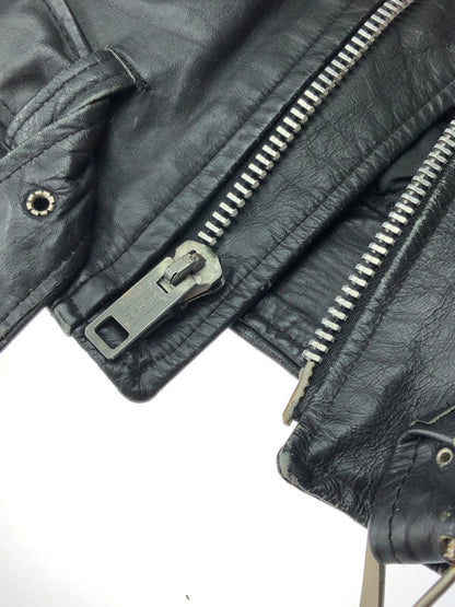【現状渡し品】【メンズ】 EXCELLED エクセルド 70~80’s USA製 DOUBLE RIDERS LEATHER JACKET 70～80年代 USA製 ダブルライダースレザージャケット アウター ヴィンテージ 146-250821-rt-10-tag サイズ：14 カラー：ブラック 万代Net店