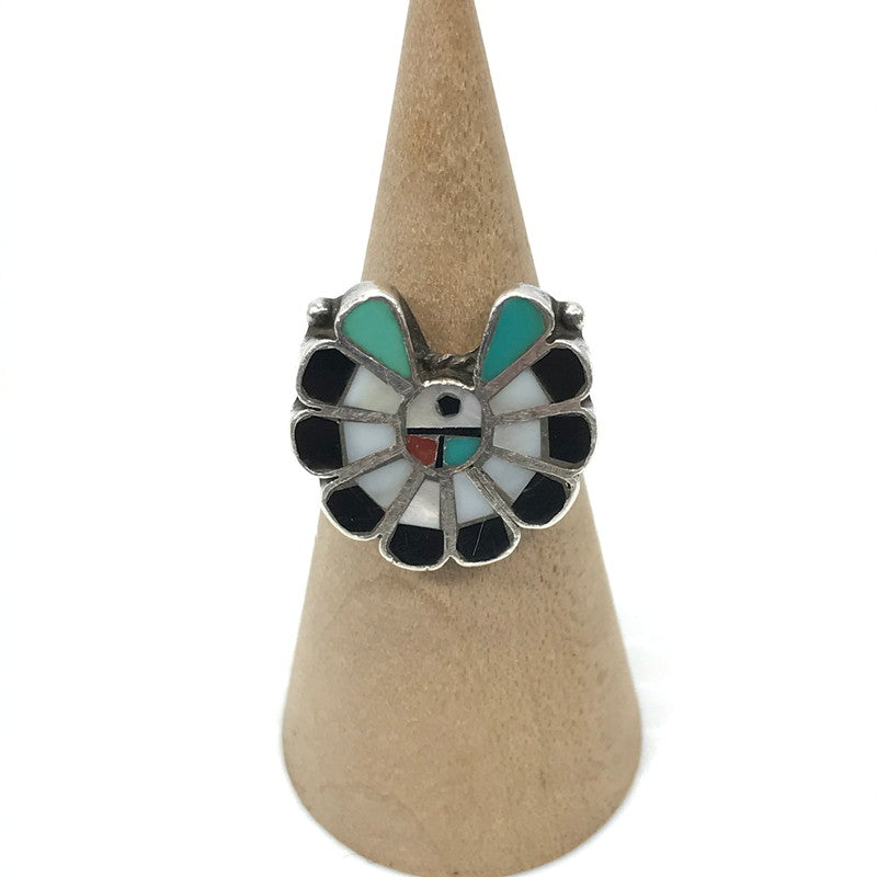 【中古品】【メンズ】 ZUNI ズニ族 INLAY SUNFACE SILVER RING インレイ サンフェイス シルバーリング 指輪 アクセサリー インディアンジュエリー 191-250830-hi-03-tag カラー：シルバー 12号 万代Net店