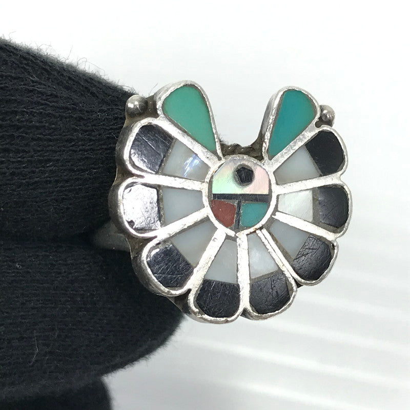 【中古品】【メンズ】 ZUNI ズニ族 INLAY SUNFACE SILVER RING インレイ サンフェイス シルバーリング 指輪 アクセサリー インディアンジュエリー 191-250830-hi-03-tag カラー：シルバー 12号 万代Net店