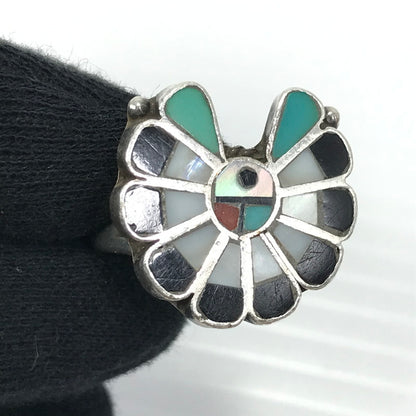 【中古品】【メンズ】 ZUNI ズニ族 INLAY SUNFACE SILVER RING インレイ サンフェイス シルバーリング 指輪 アクセサリー インディアンジュエリー 191-250830-hi-03-tag カラー：シルバー 12号 万代Net店