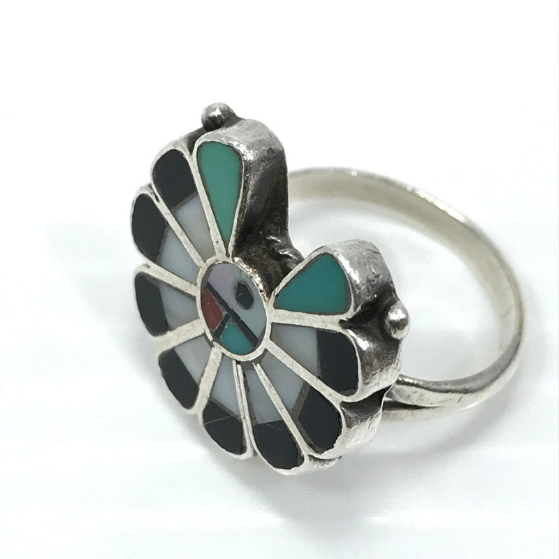 【中古品】【メンズ】 ZUNI ズニ族 INLAY SUNFACE SILVER RING インレイ サンフェイス シルバーリング 指輪 アクセサリー インディアンジュエリー 191-250830-hi-03-tag カラー：シルバー 12号 万代Net店