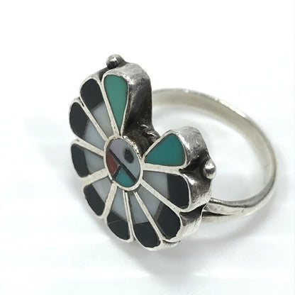 【中古品】【メンズ】 ZUNI ズニ族 INLAY SUNFACE SILVER RING インレイ サンフェイス シルバーリング 指輪 アクセサリー インディアンジュエリー 191-250830-hi-03-tag カラー：シルバー 12号 万代Net店