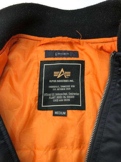 【中古品】【メンズ】 ALPHA アルファ × RAGE BLUE レイジブルー 別注 コラボ MA-1 FLIGHT JACKET RB030006AT フライトジャケット アウター 145-250821-rt-09-tag サイズ：M カラー：ブラック 万代Net店