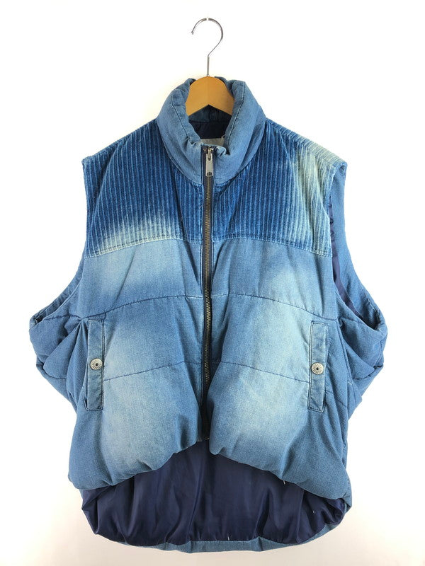 【中古品】【メンズ】 RE:ROOM リルーム VINTAGE DOWN VEST REJ035 ヴィンテージ ダウンベスト アウター 140-250909-na-04-tag サイズ：M カラー：ライトインディゴ 万代Net店