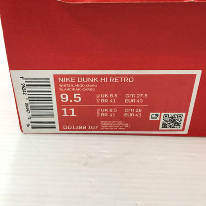 【中古美品】【メンズ】 NIKE ナイキ DUNK HIGH RETRO DD1399-107 ダンク ハイ "チャンピオンシップ カーキ スニーカー 靴 160-250903-rt-06-tag サイズ：27.5cm US 9.5 カラー：ホワイト/シカゴカーキ 万代Net店