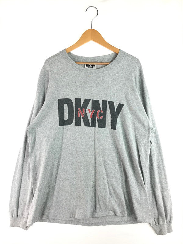 【現状渡し品】【メンズ】 DKNY JEANS ディーケーエヌワイジーンズ VINTAGE LOGO PRINT L/S T-SHIRT ヴィンテージ ロゴ プリント ロングスリーブ Tシャツ 長袖 トップス 146-250904-yy-03-tag カラー：グレー 万代Net店