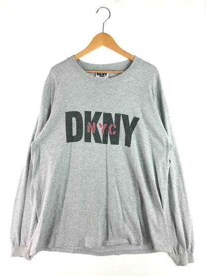 【現状渡し品】【メンズ】 DKNY JEANS ディーケーエヌワイジーンズ VINTAGE LOGO PRINT L/S T-SHIRT ヴィンテージ ロゴ プリント ロングスリーブ Tシャツ 長袖 トップス 146-250904-yy-03-tag カラー：グレー 万代Net店