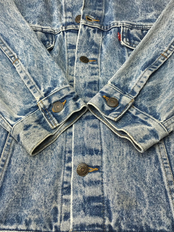 【中古品】【メンズ】 80’s～90's VINTAGE DENIMJACKET 70507 80～90年代 ヴィンテージ デニムジャケット ボタン裏刻印777 ライトアウター 146-250911-yy-26-tag サイズ：L カラー：ライトブルー 万代Net店