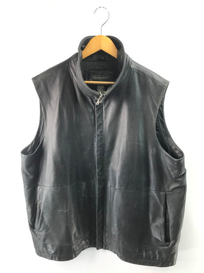【現状渡し品】【メンズ】 Banana Republic バナナリパブリック 90~00's FULL ZIP LEATHER VEST 90~2000年代 フルジップ レザーベスト トップス 146-250912-rt-01-tag サイズ：XL カラー：ブラック 万代Net店