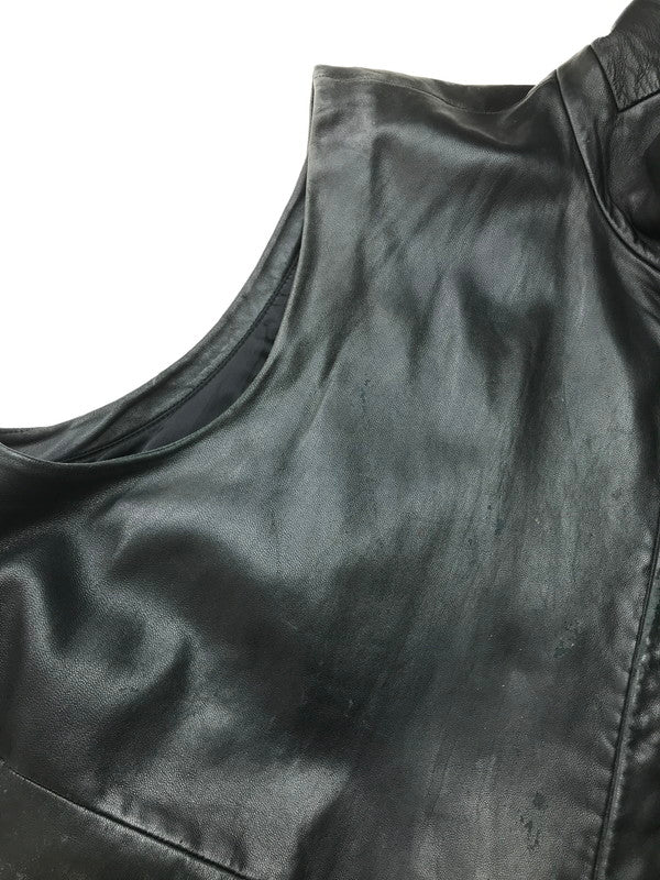 【現状渡し品】【メンズ】 Banana Republic バナナリパブリック 90~00's FULL ZIP LEATHER VEST 90~2000年代 フルジップ レザーベスト トップス 146-250912-rt-01-tag サイズ：XL カラー：ブラック 万代Net店
