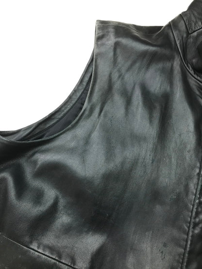 【現状渡し品】【メンズ】 Banana Republic バナナリパブリック 90~00's FULL ZIP LEATHER VEST 90~2000年代 フルジップ レザーベスト トップス 146-250912-rt-01-tag サイズ：XL カラー：ブラック 万代Net店