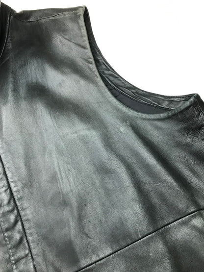 【現状渡し品】【メンズ】 Banana Republic バナナリパブリック 90~00's FULL ZIP LEATHER VEST 90~2000年代 フルジップ レザーベスト トップス 146-250912-rt-01-tag サイズ：XL カラー：ブラック 万代Net店
