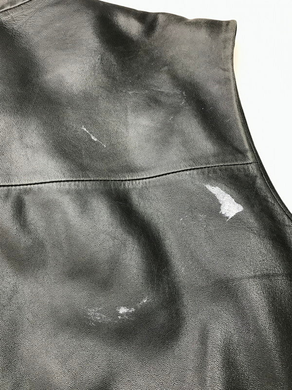 【現状渡し品】【メンズ】 Banana Republic バナナリパブリック 90~00's FULL ZIP LEATHER VEST 90~2000年代 フルジップ レザーベスト トップス 146-250912-rt-01-tag サイズ：XL カラー：ブラック 万代Net店