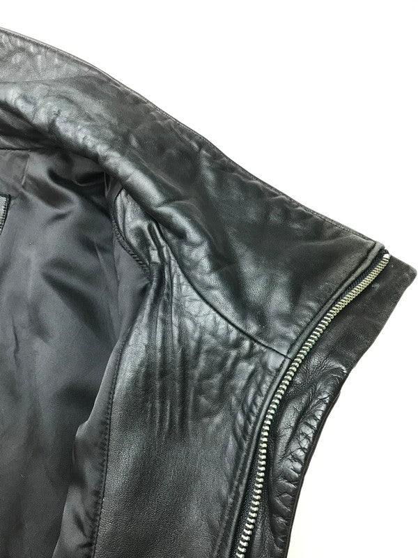 【現状渡し品】【メンズ】 Banana Republic バナナリパブリック 90~00's FULL ZIP LEATHER VEST 90~2000年代 フルジップ レザーベスト トップス 146-250912-rt-01-tag サイズ：XL カラー：ブラック 万代Net店