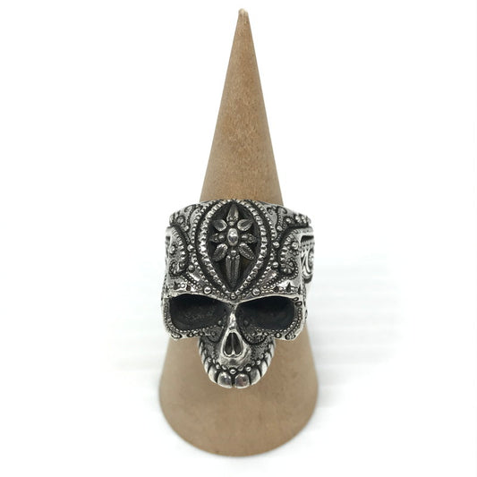 【中古品】【メンズ】 BIG BLACK MARIA ビックブラックマリア BBM SHERMAN SKULL RING シャーマンスカルリング 指輪 アクセサリー 192-250830-hi-05-tag カラー：シルバー 17号 万代Net店