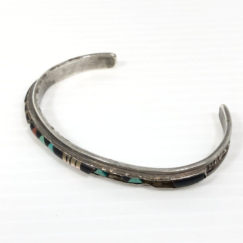 【現状渡し品】【メンズ】 ZUNI ズニ族 V.DEWA作 STERLING INLAY BANGLE スターリング インレイバングル アクセサリー 191-250827-hi-06-tag カラー：シルバー 万代Net店